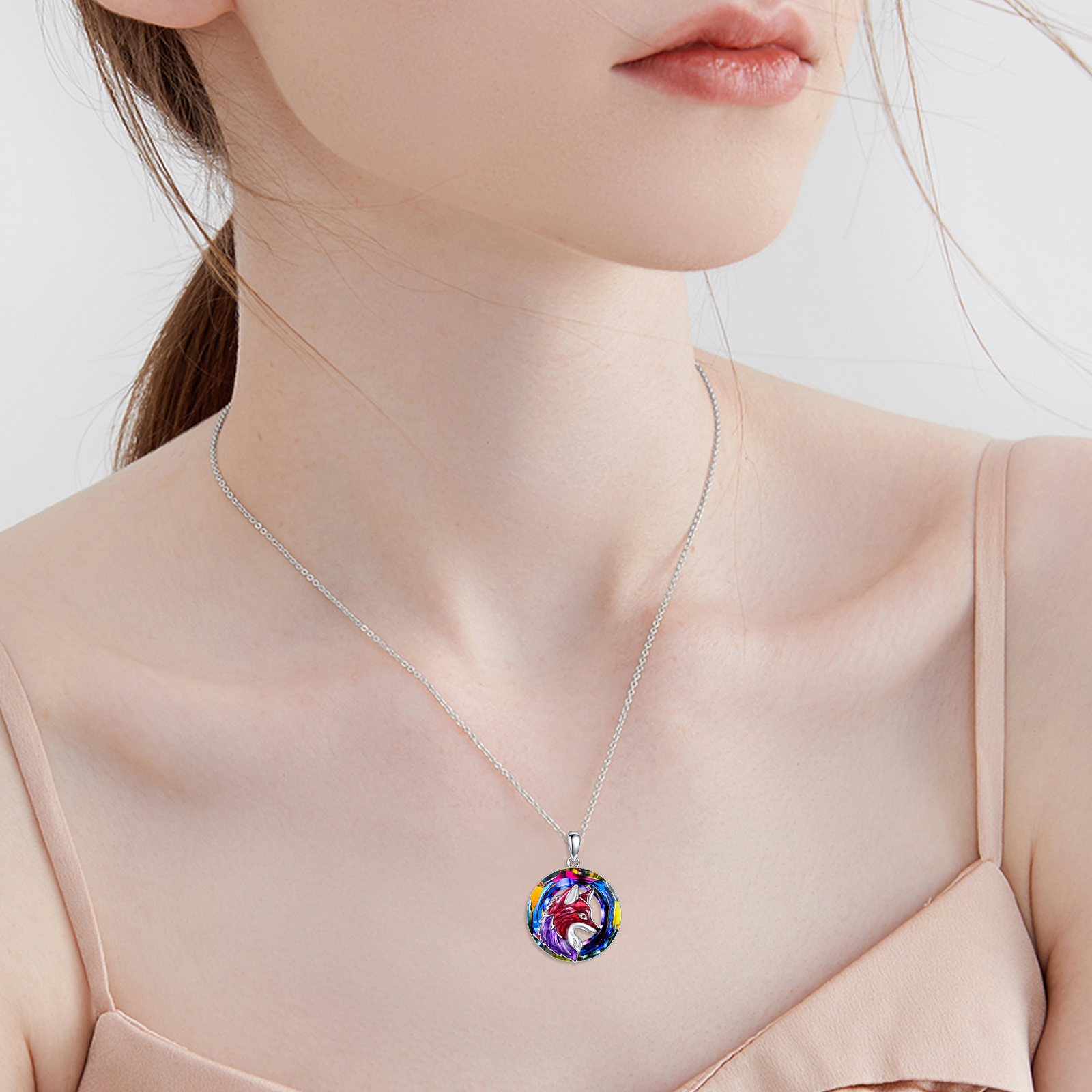 Women's Sterling Silver Fox Pendant Necklace